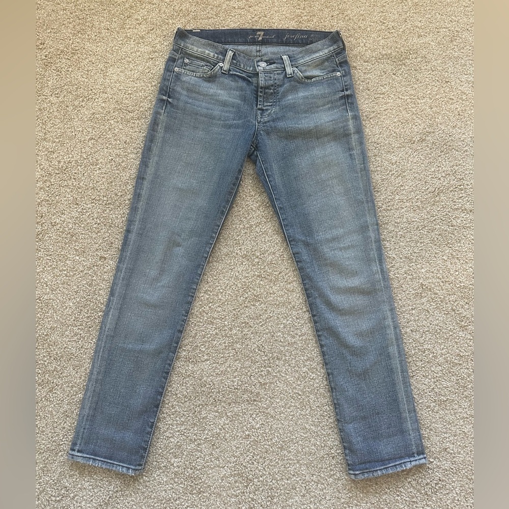 7 FOR ALL MANKIND Josephine Skinny Boyfriend - 25, Blue/Grey